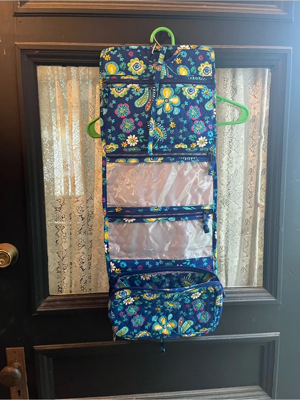 Vera Bradley Blue Floral Hanging Cosmetic Organizer